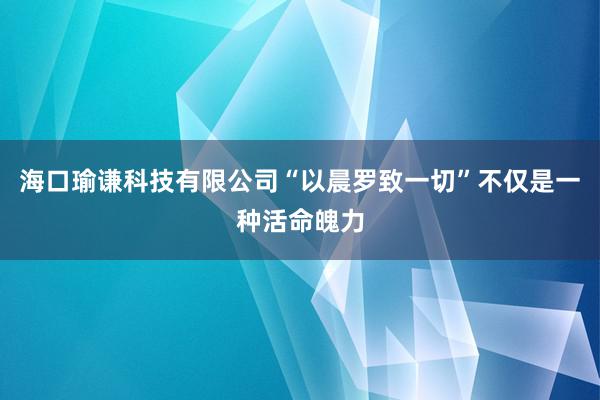 海口瑜谦科技有限公司“以晨罗致一切”不仅是一种活命魄力
